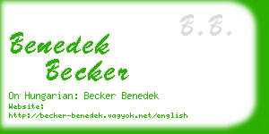 benedek becker business card